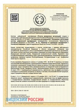 Приложение к сертификату для ИП Сургут Сертификат СТО 03.080.02033720.1-2020